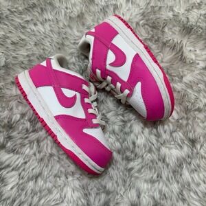 Nike Dunk Low Laser Fuchsia 8C‎ Barbie toddler pink white dunks
